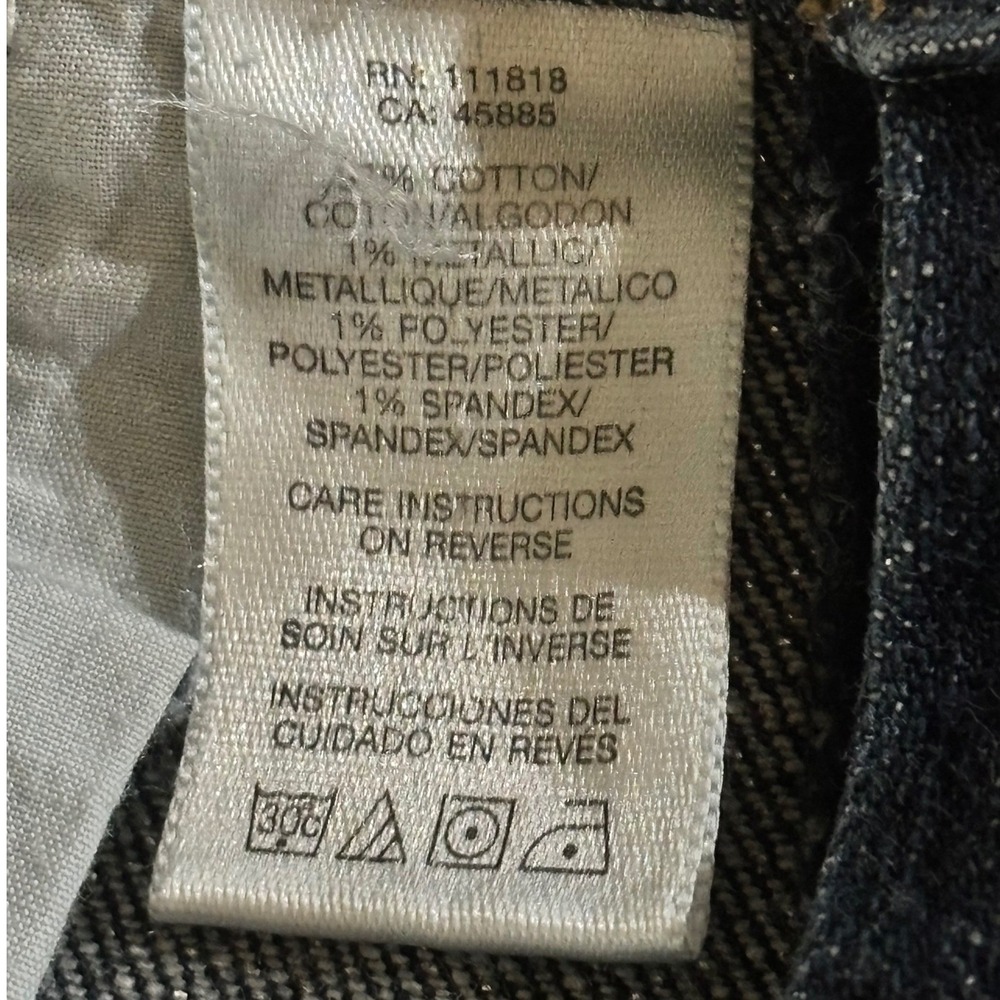 Michael Kors Womens Sparkle Shimmer Flare Jeans Dark Wash Blue Size 6P - Picture 9 of 12